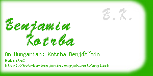 benjamin kotrba business card